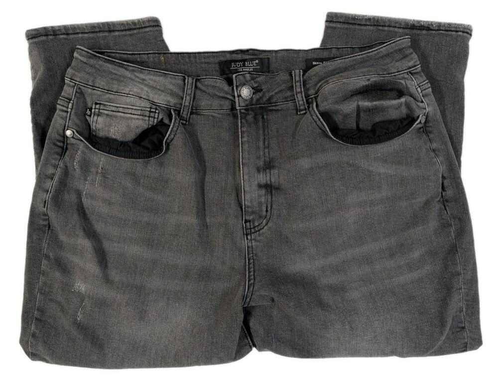 Judy Blue Skinny Fit Capri Jeans Womens Plus Size 18W Dark Grey Stretch JB88238